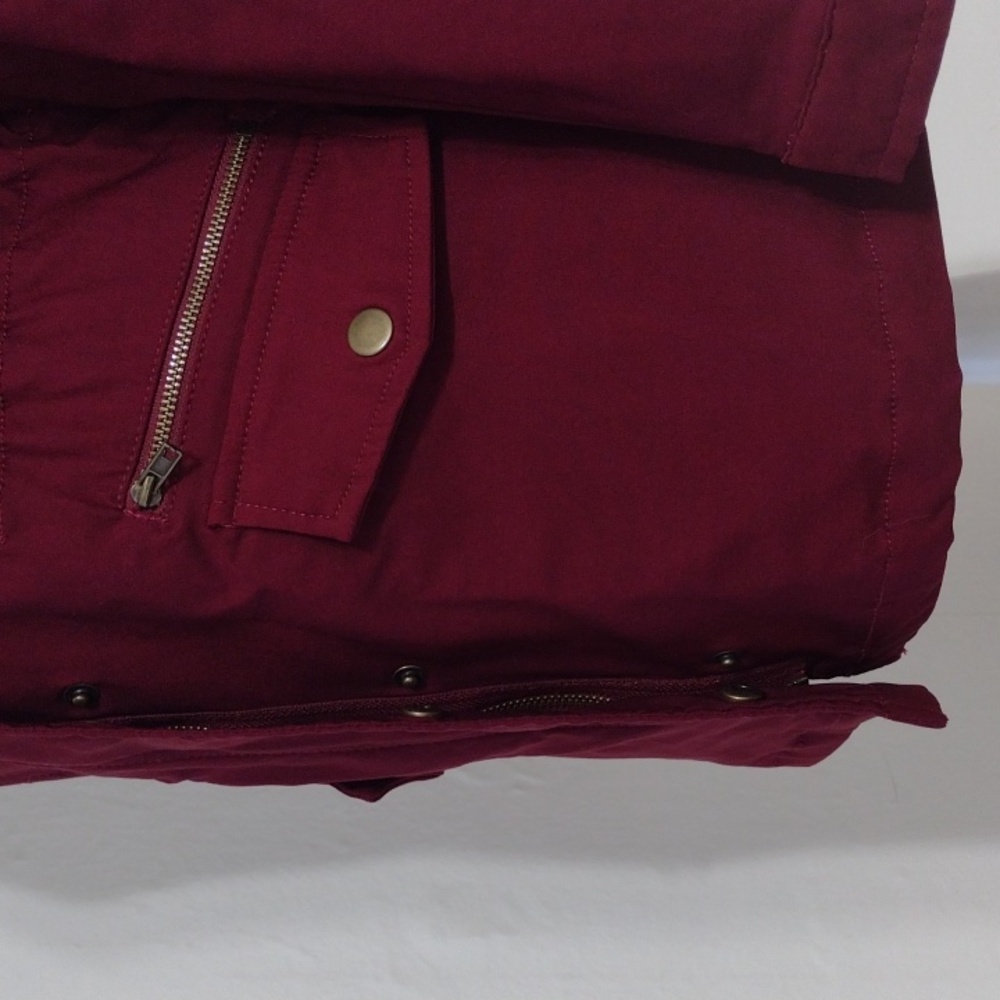 Eden Society Burgundy Full Front Zip Utility Jacket Size S - Picture 3 of 12